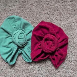 Kids Turban Headbands - Green and Red